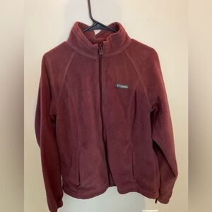 this is a purple/plum Columbia zip up sweater, perfect for cold weather:)